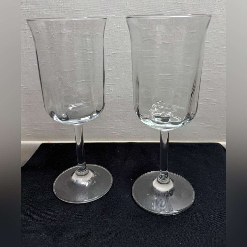 2 Anchor Hocking Moments, optic panel glasses. 8” 10oz